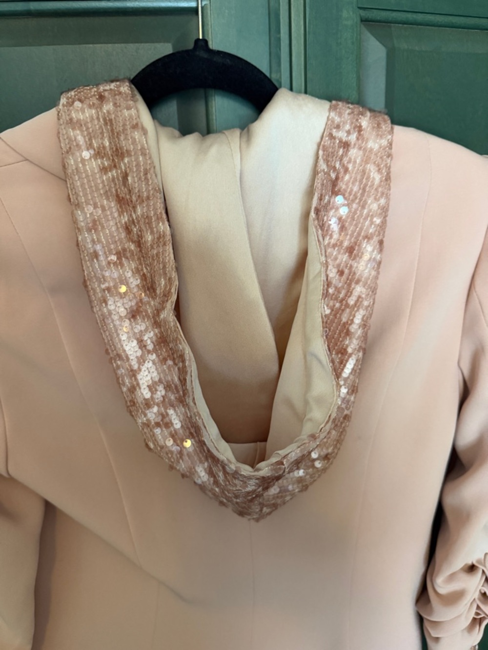 Cinque a Sept Women's Khloe Sequin Pink Hooded Blazer 2 Hoodie - Picture 6 of 8